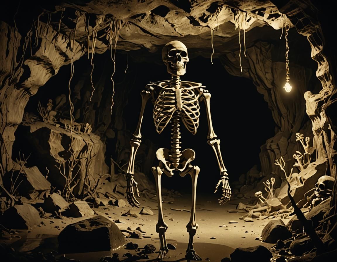 Movie poster advertising "The Lost Skeleton of Cadavra", an ...