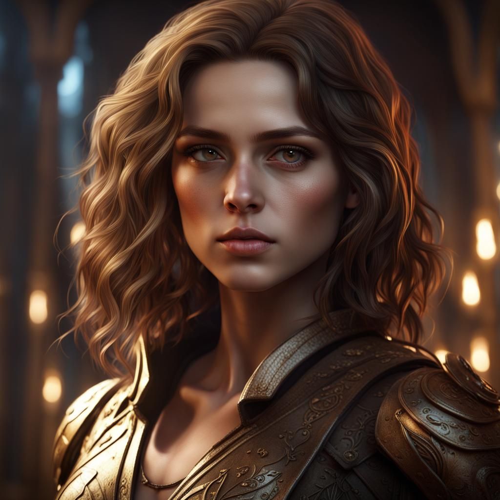 Portrait of a Beautiful Girl in Fantasy Art Style