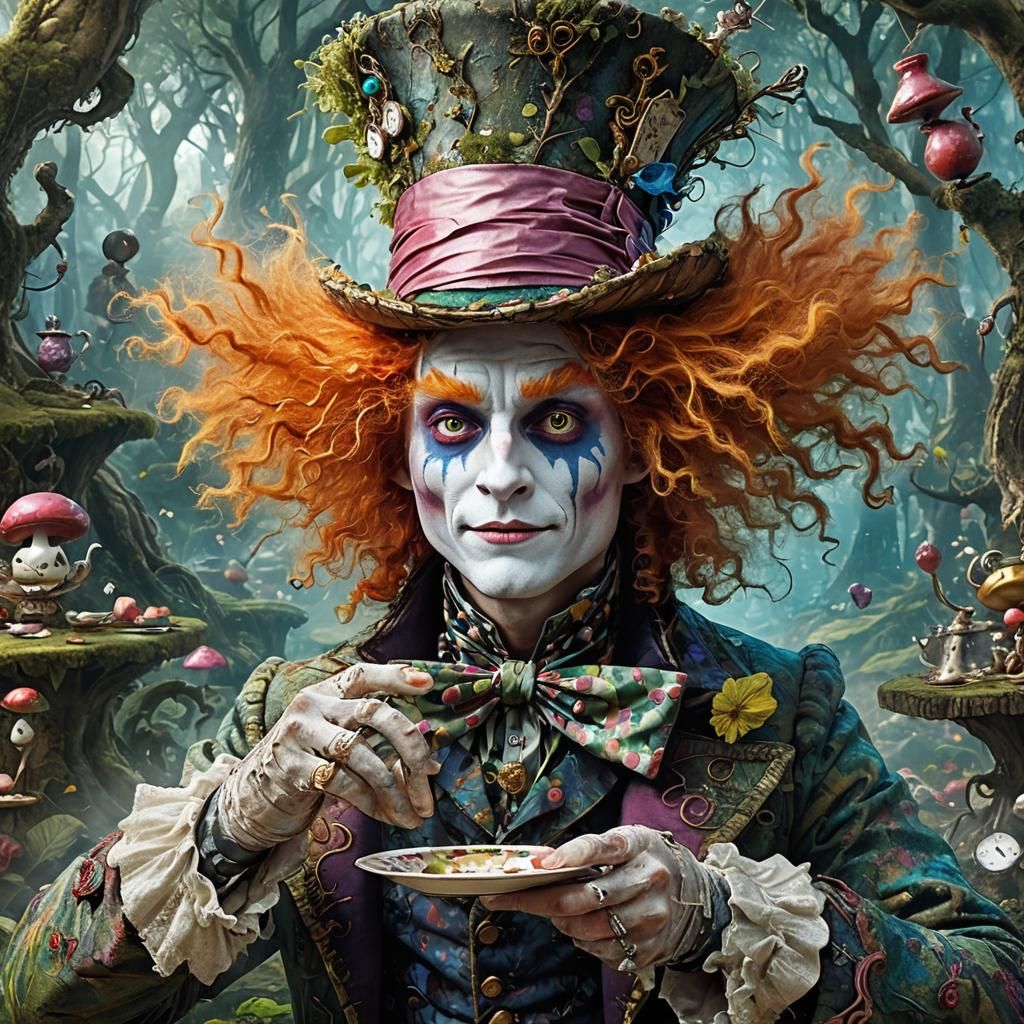 Fractal Mad Hatter in Wonderland Tea Party