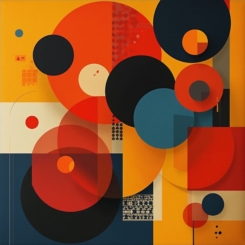 Abstract Geometric Composition in Kandinsky Style
