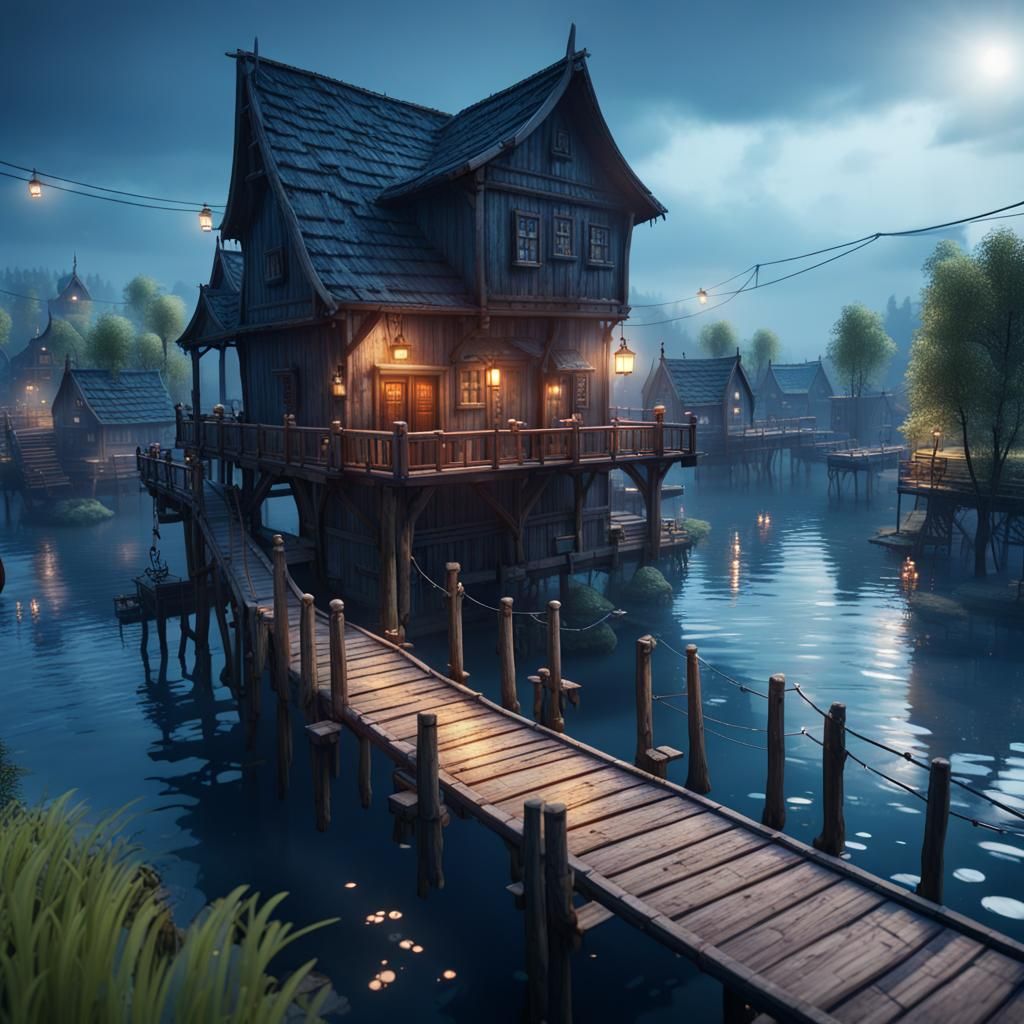 Water Town with Moomin House in Unreal Engine