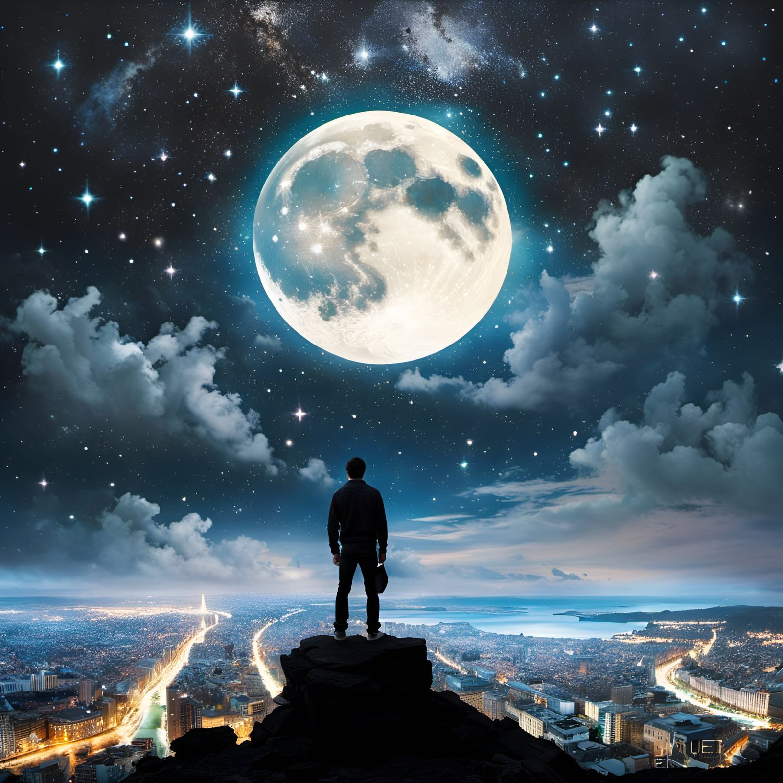 Romantic Moon Panorama: A Fine Art Impression