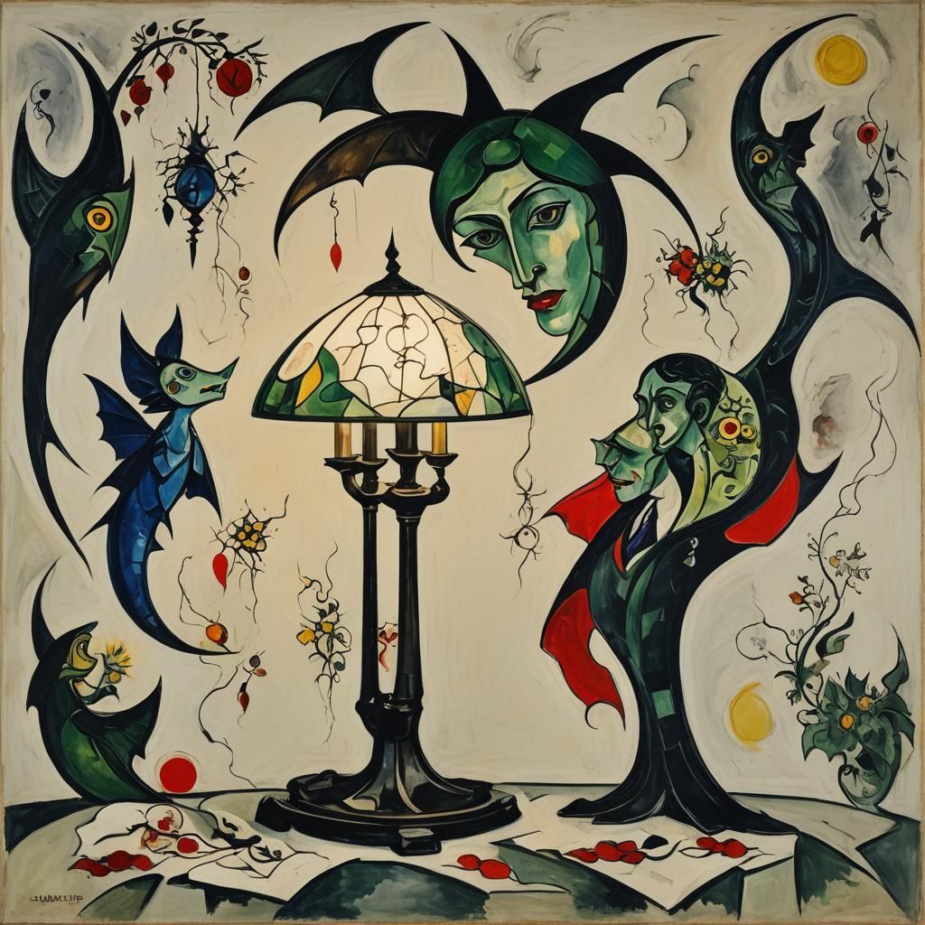 Vampire Lamp: Avant-Garde Art Deco Design
