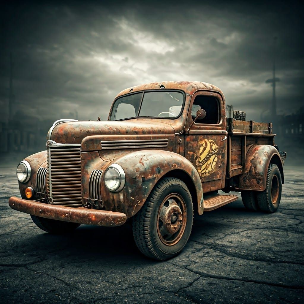 1940’s Antique disheveled rat rod-ish retro future jet power...