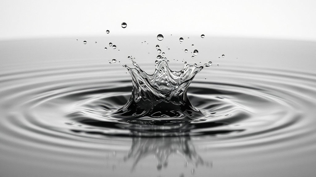 High-Contrast Black and White Splash in Abstract Style