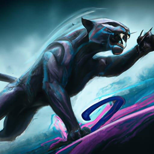 Panther Football Crest in Detailed Matte Painting