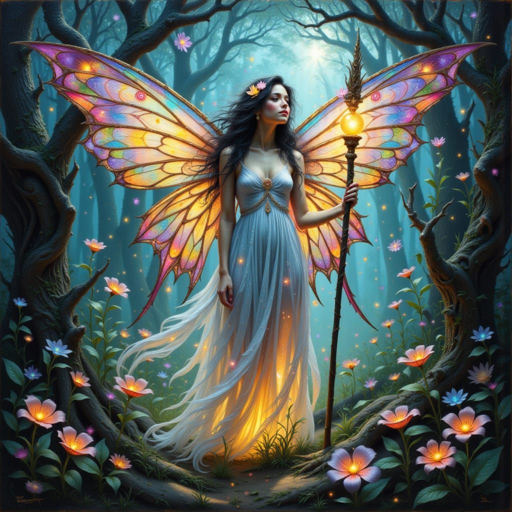 Ethereal Fairy Emerges in Mystical Glade