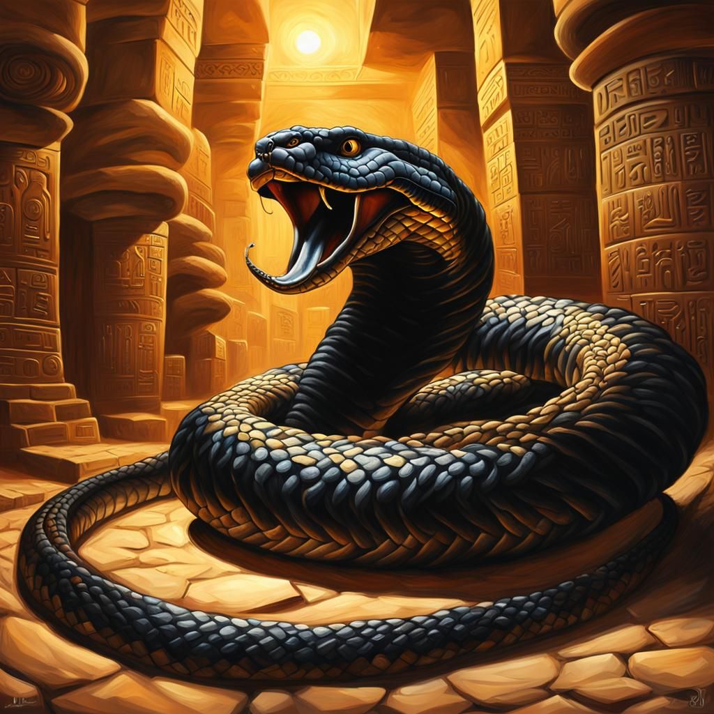 Egyptian Cobra in Golden Light, a Photorealistic Masterpiece