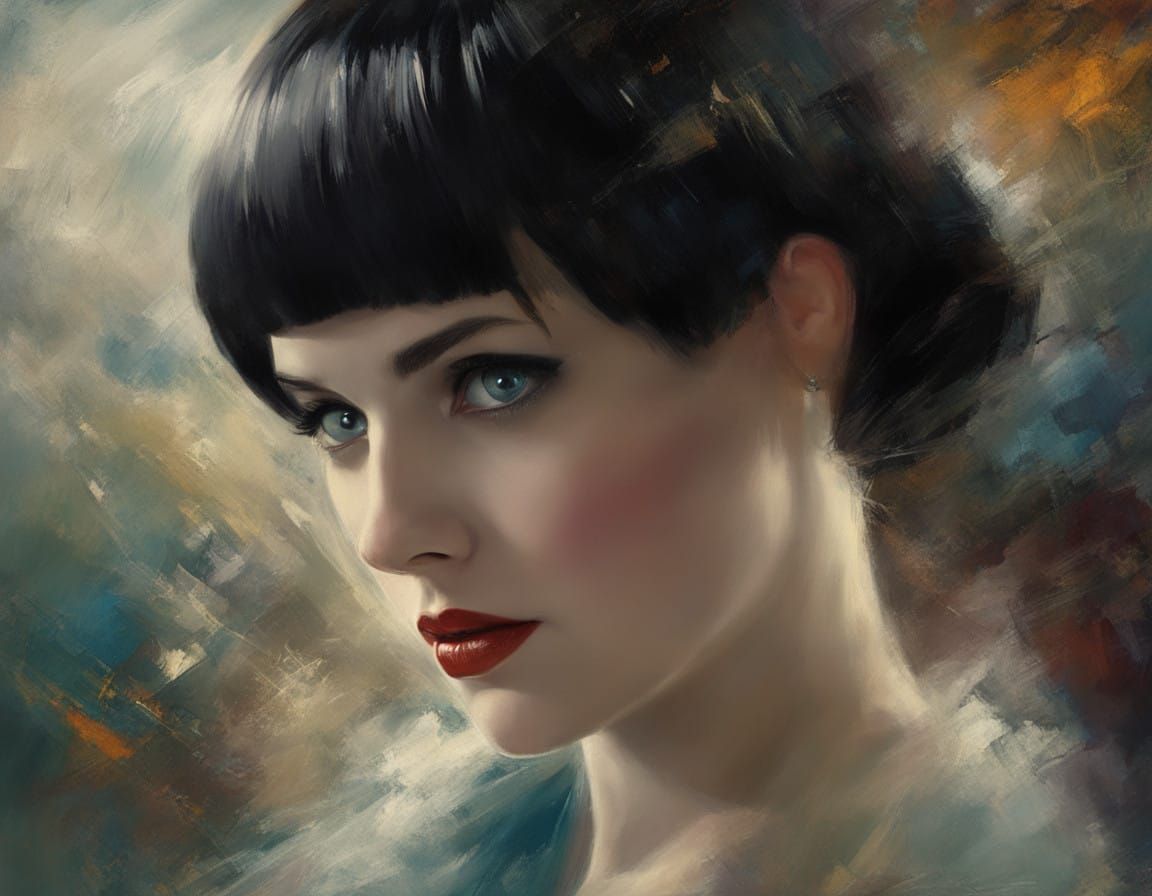 Louise Brooks: Dreamy Hyperrealistic 1930s Portrait