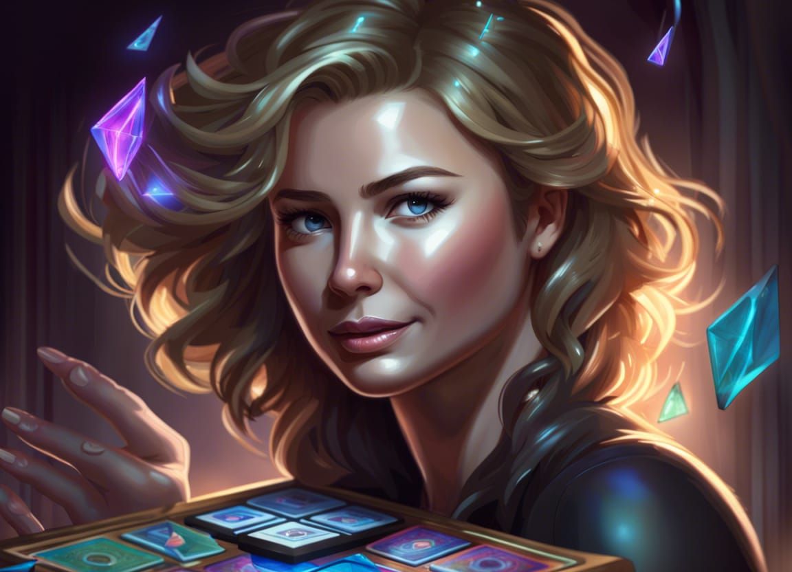 Emily VanCamp Portrait with Magical Sparks in Artstation Sty...