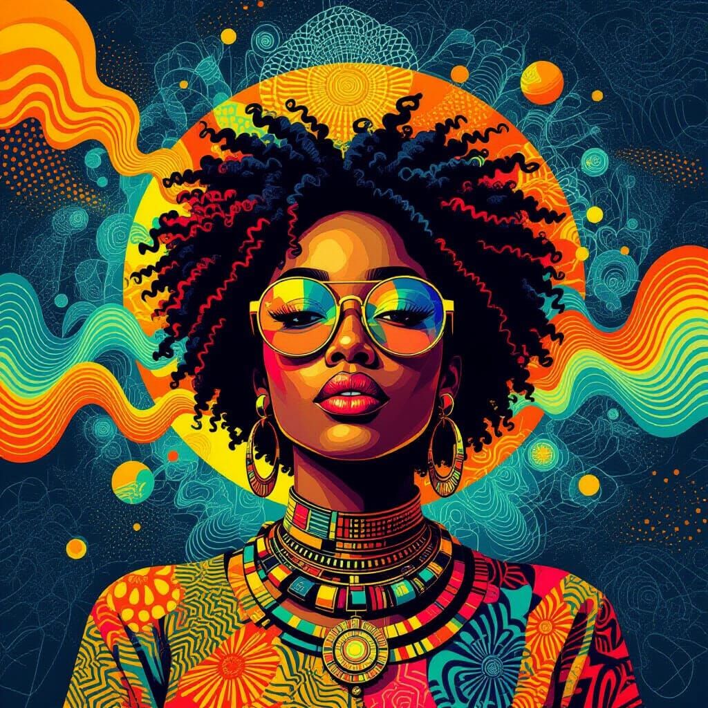 Afrofuturistic Afrobeat Melody with Vector Fractals