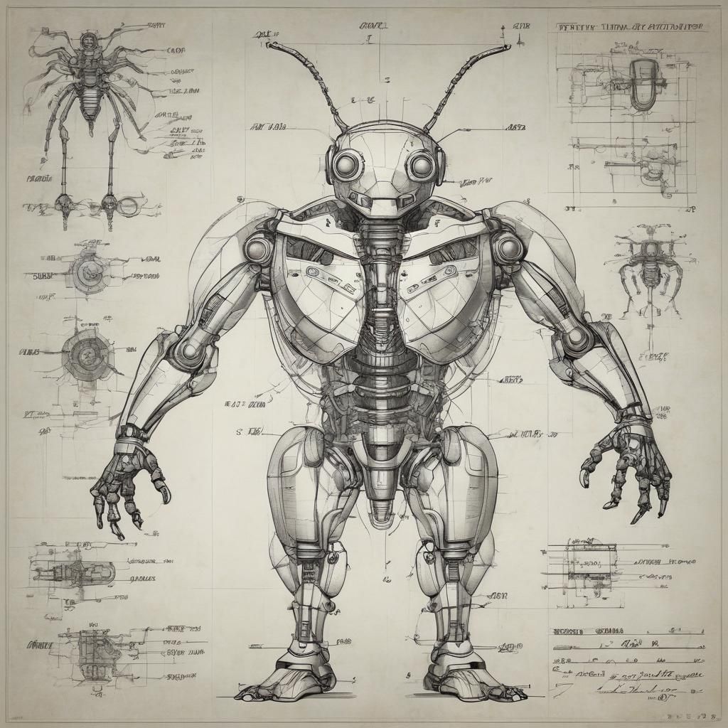 Patent drawing intelligente ant cyborg