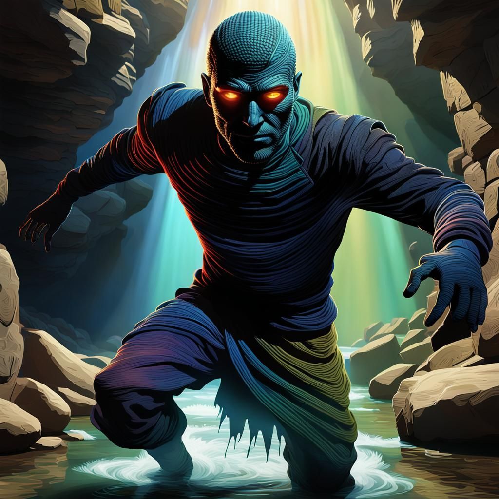 Enigmatic Shadow Figure Ready to Attack Hikers