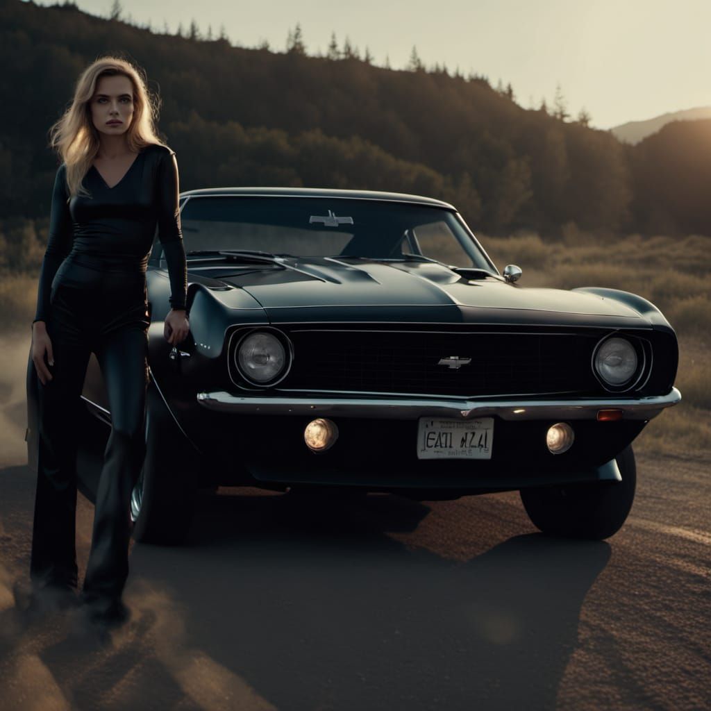 Woman Transforms into Classic Camaro