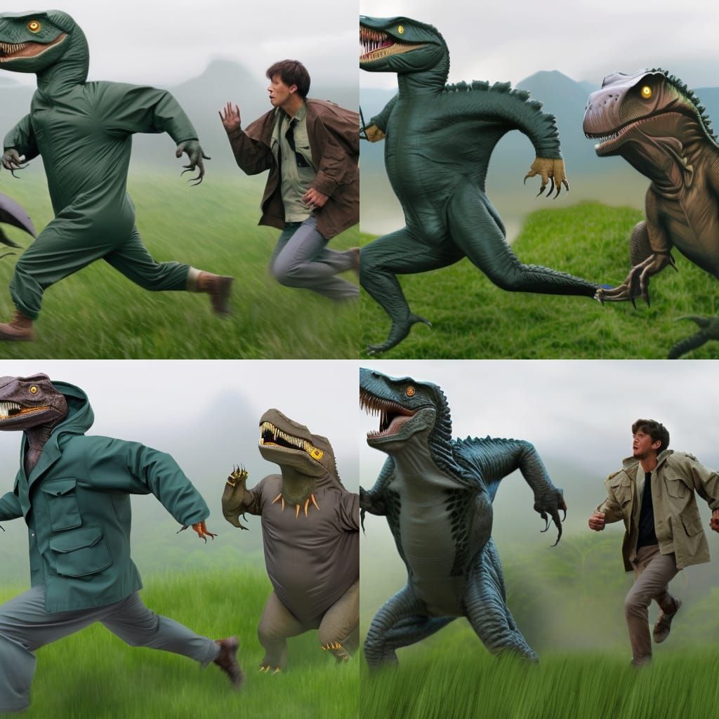 Parka Jackets Run Wild in Jurassic Landscape