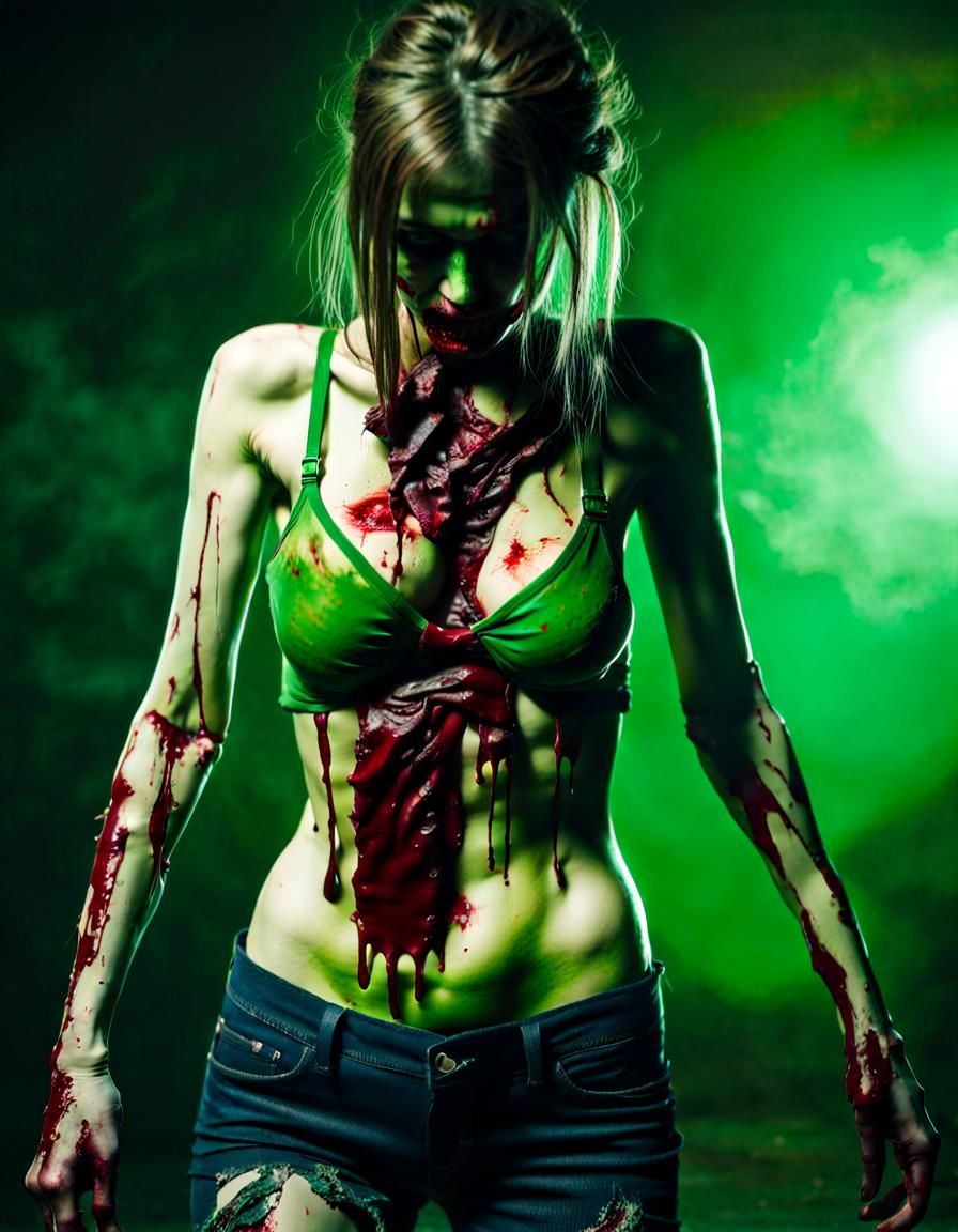 Zombie Girl with Ripped Body