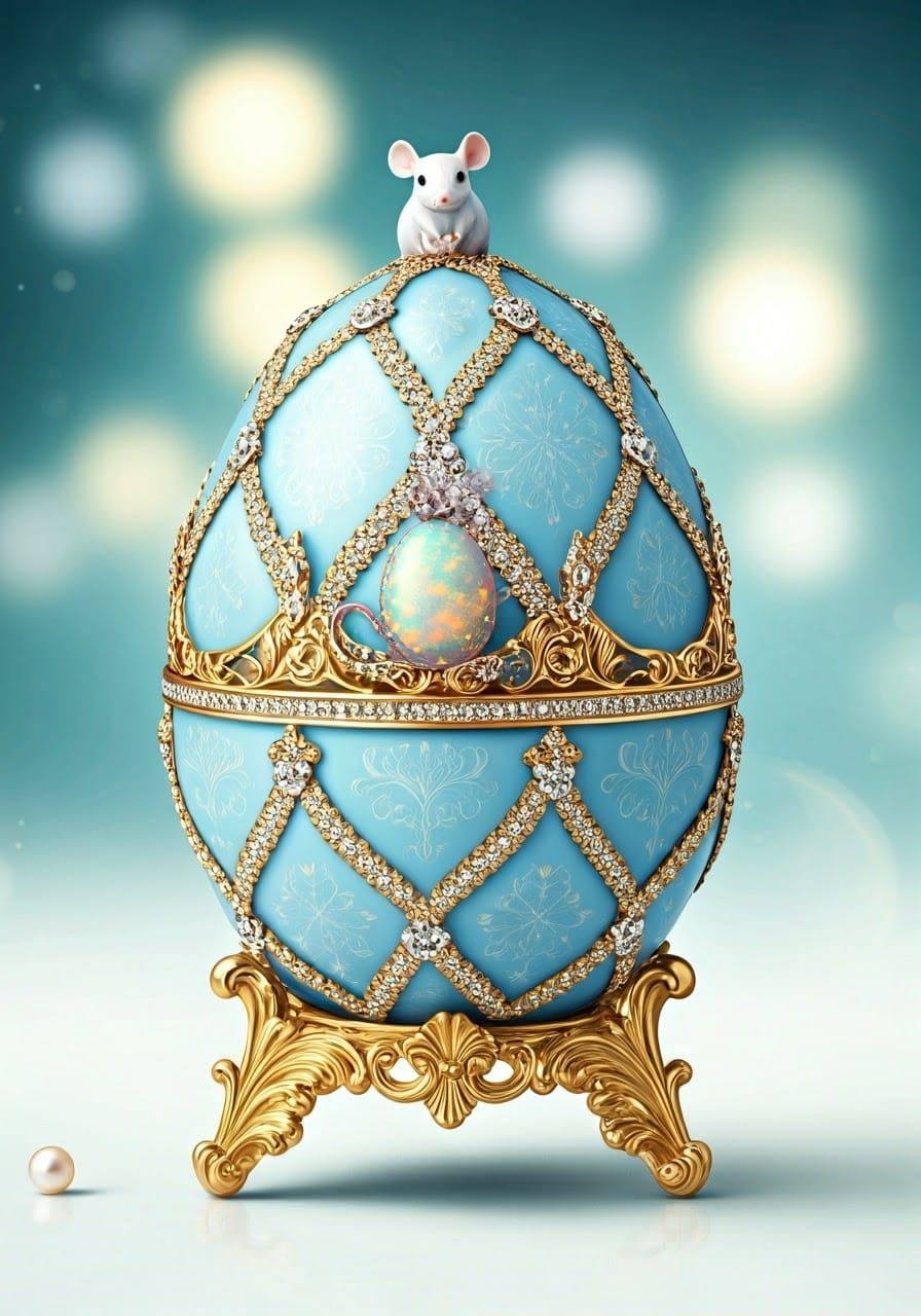 Faberge Egg with a Mouse on Top