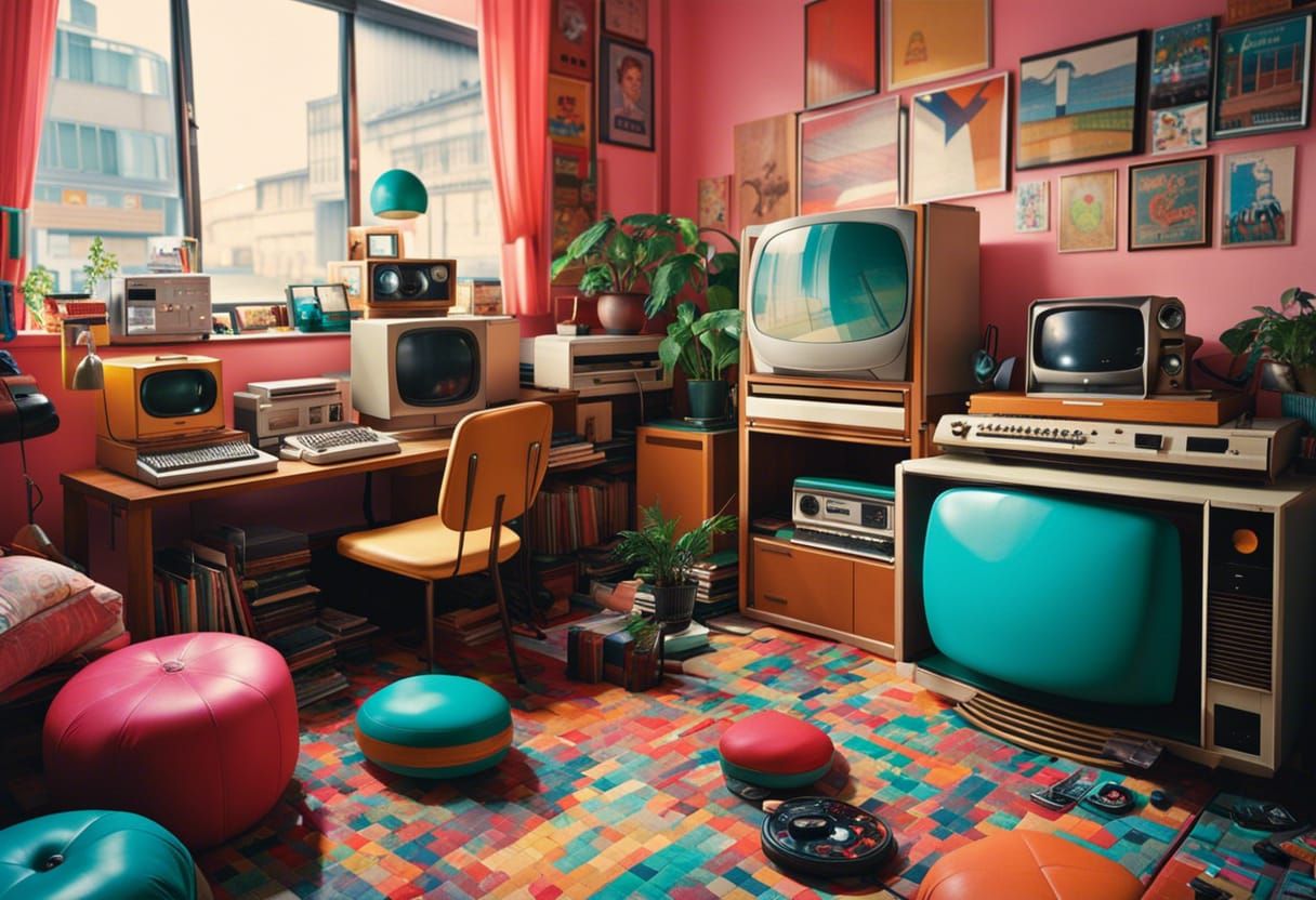Retro 80s Teen Room with Gaming PC