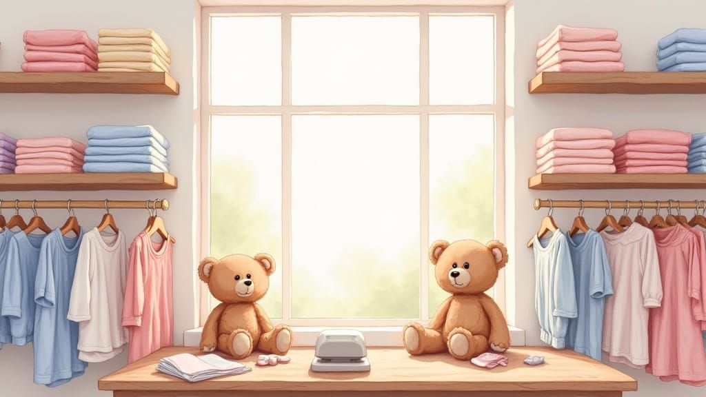 Charming Children's Clothing Store Interior in Soft Pastel