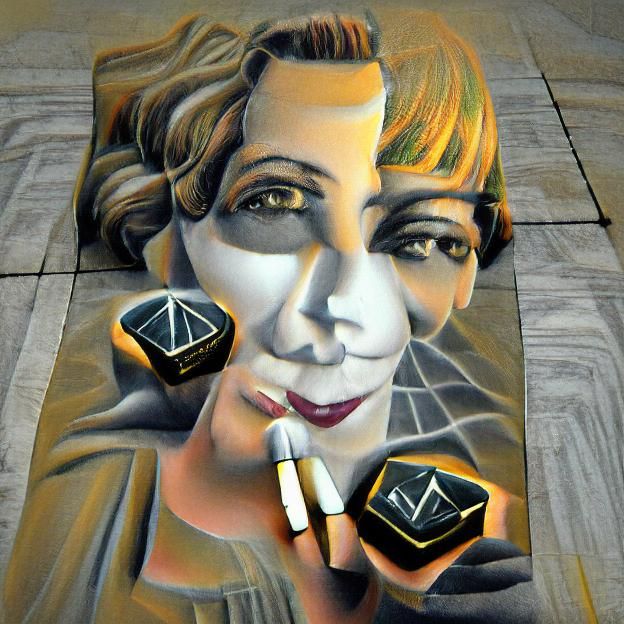 Art Deco Female Portrait in Film Noir Style
