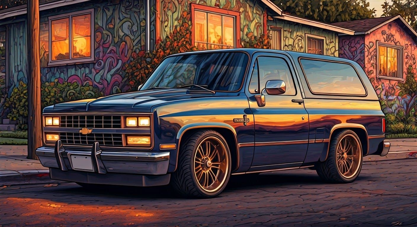 Custom Chevrolet Blazer Lowrider in Street Art Style