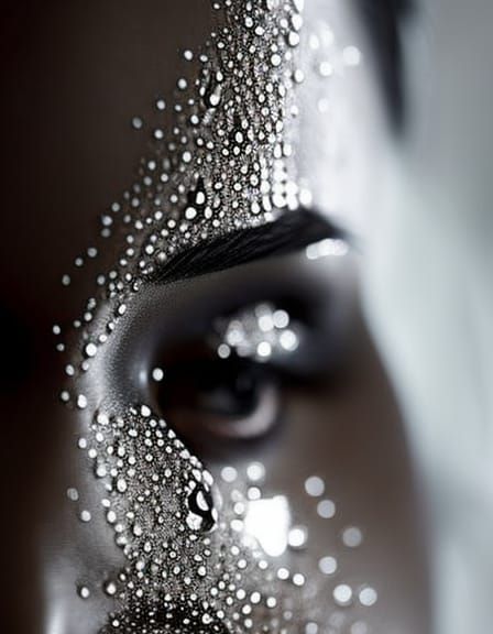 Girl with Water Droplets Body Portrait
