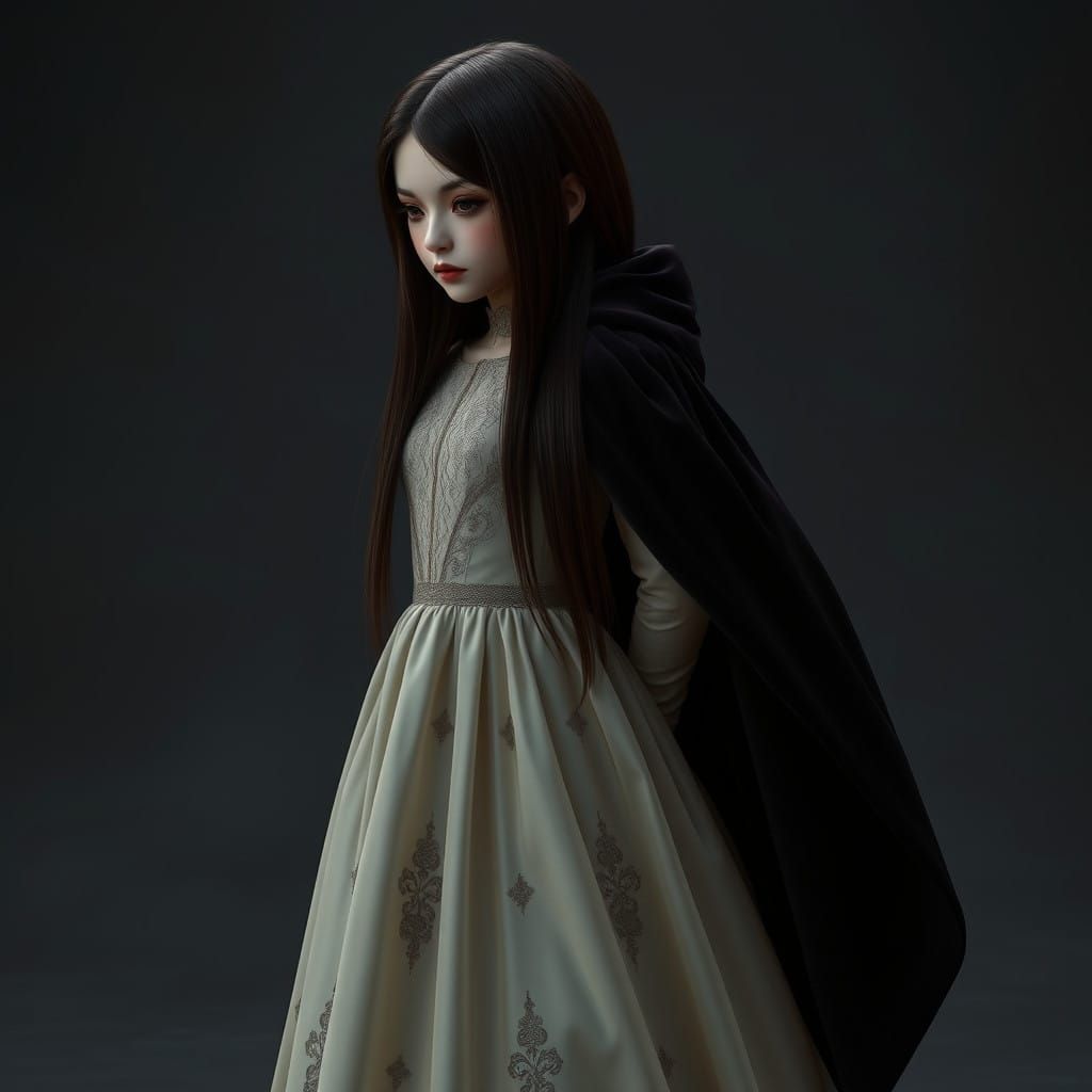 Elegant Woman in Regal, Moody Portrait