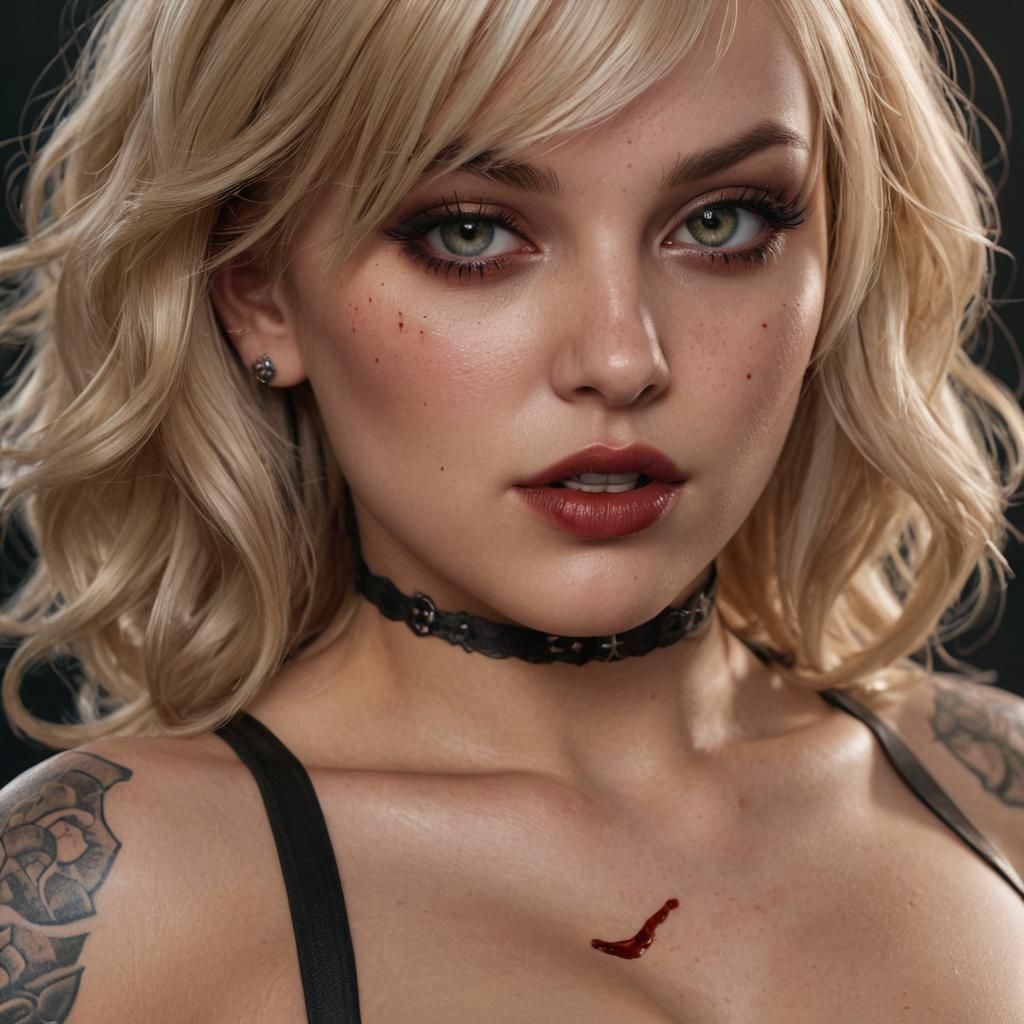 Sultry Hyper-Realistic Pin-Up in Kinky Lingerie