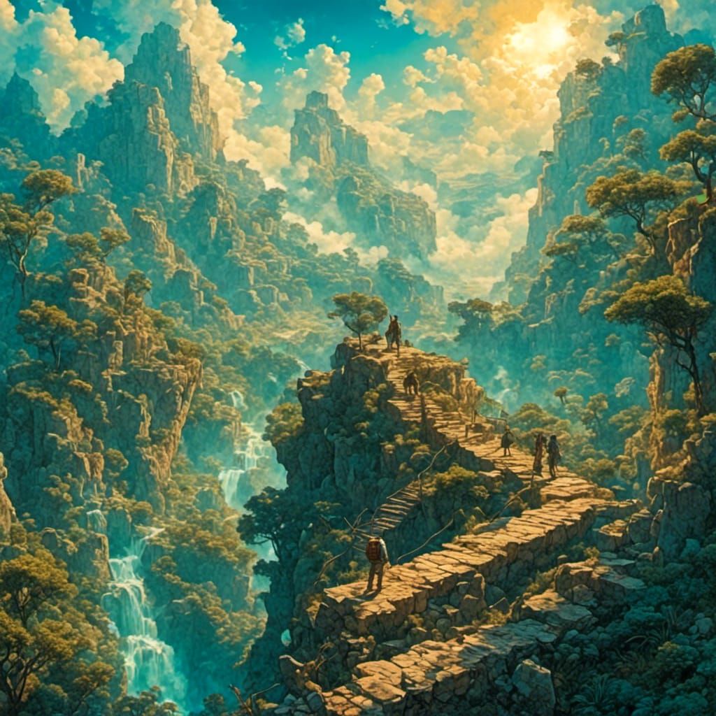 <lora:Niji 6 Landscapes:1.0> <lora:R evolution:1.0> Walking ...