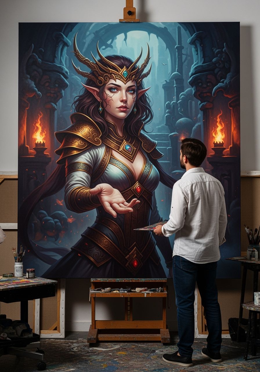 Fantasy Art Masterpiece Reaching Out in Vibrant 3D Style