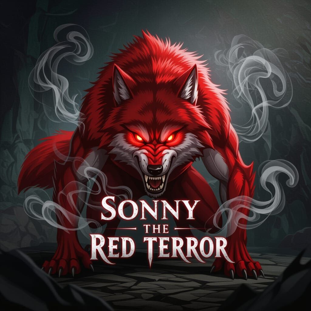 Fearsome Red Wolf "Sonny The Red Terror" in Smoke
