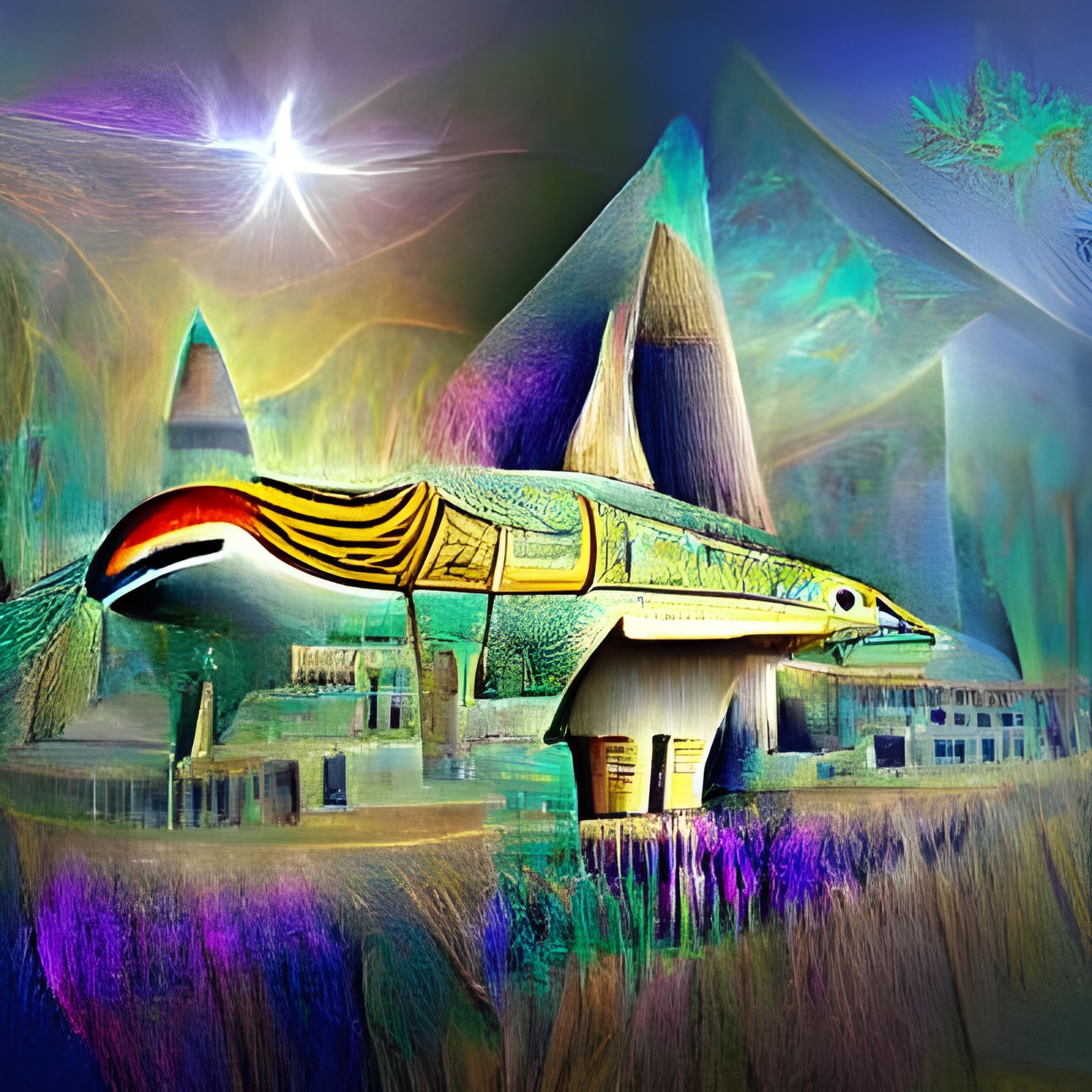 Arcturian Starship in Ancient Egyptian Style