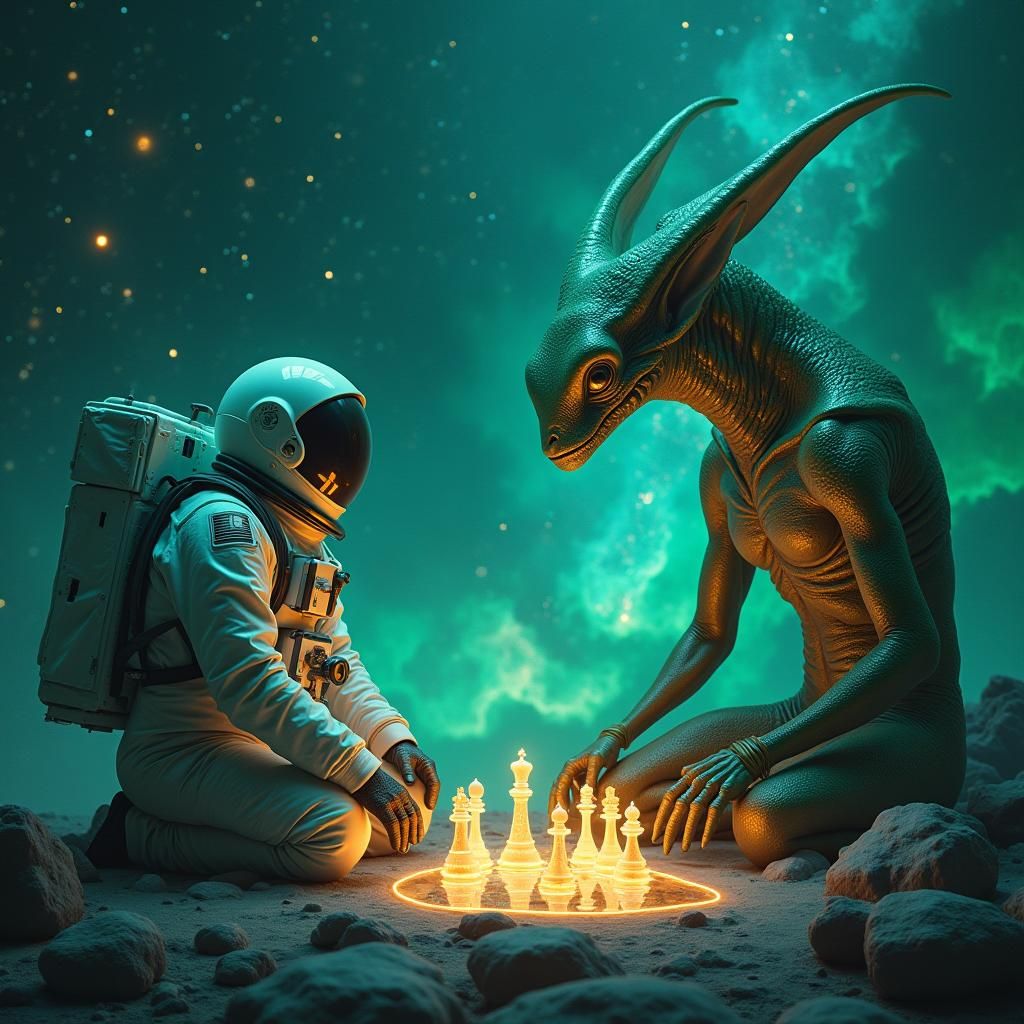 Cosmic Chess Game in a Nebula