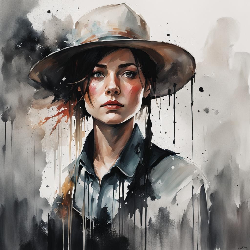 Stunning Waitress in Wild West Storybook Style