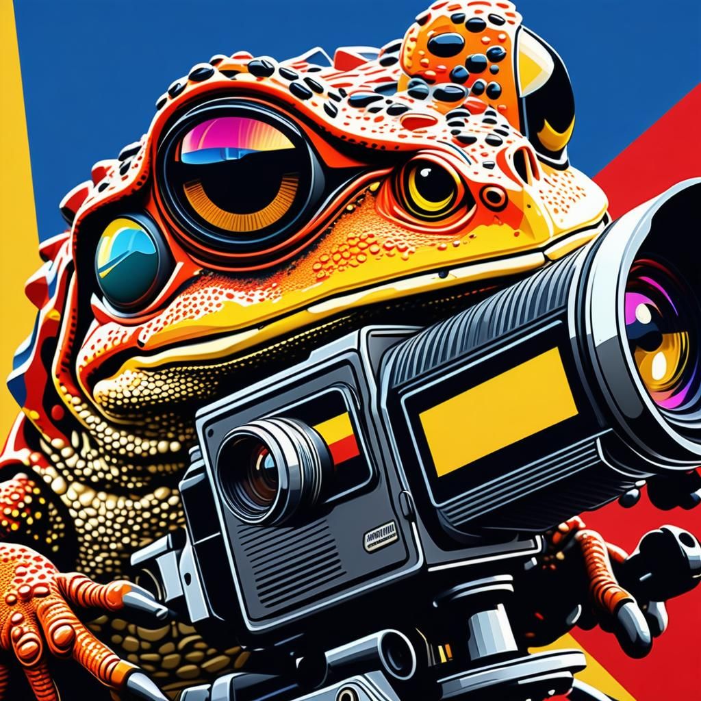 Cane Toad Directing Movie, Pop Art Style