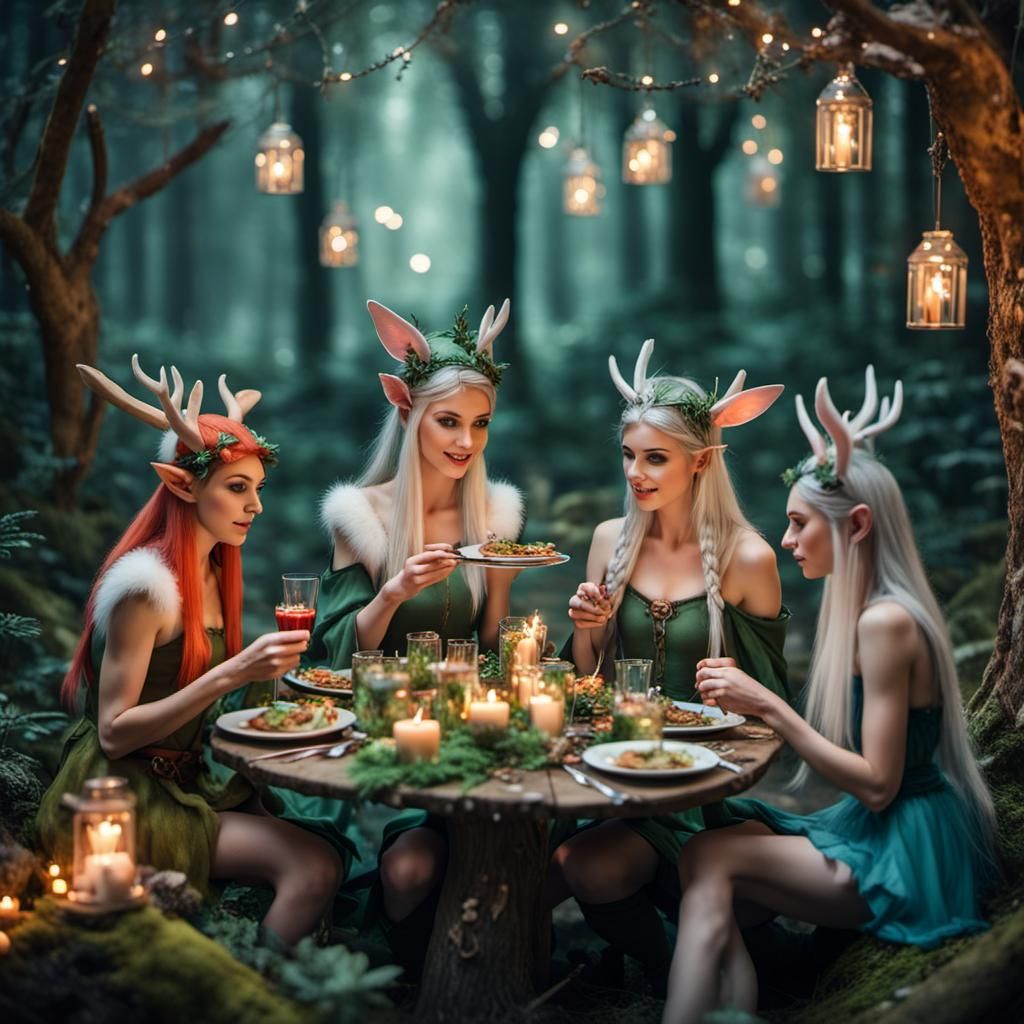 Enchanted Elven Dinner in Fairy Lit Woods