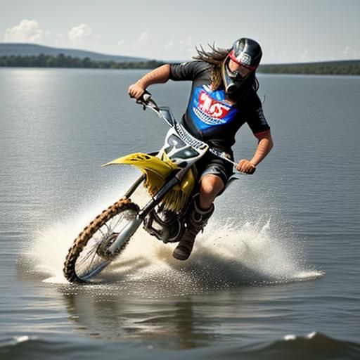 Instead of Jesus walking across water he decides to ride a motocross bike across the water
