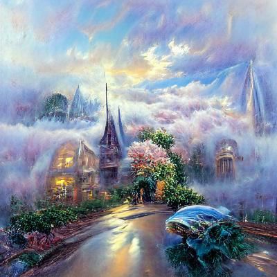 Ethereal Fantasy Landscape in Luminist Style