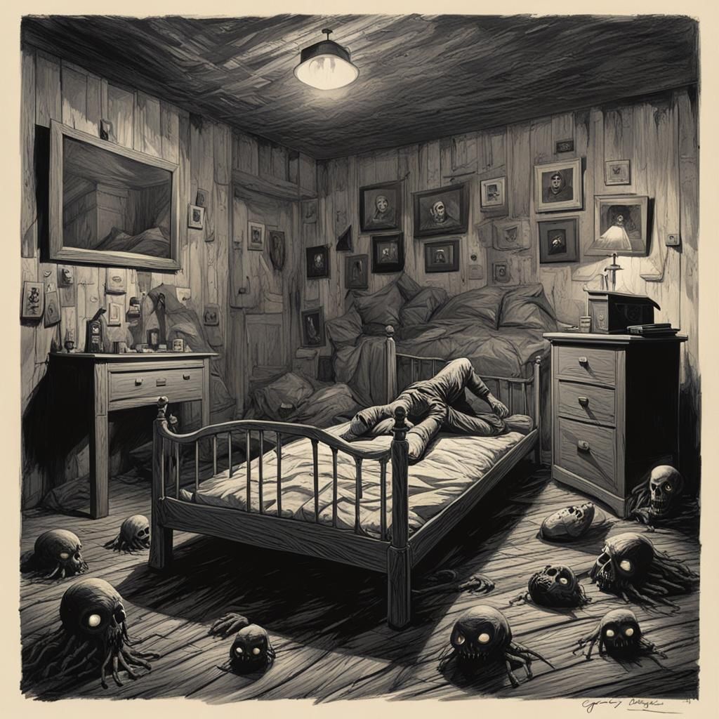 Sinister Eyes Under the Bed: Creepy Image