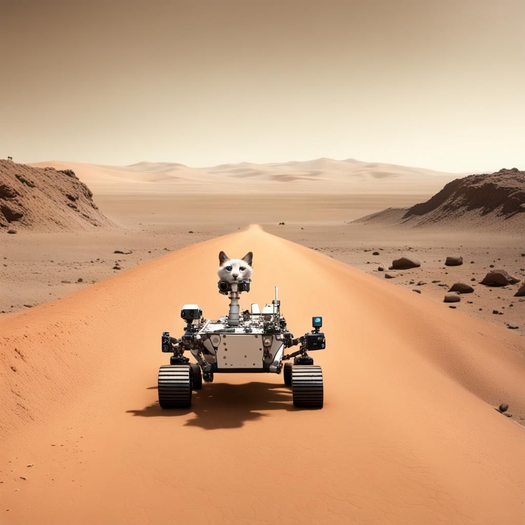 Curiosity Rover and Martian Cat
