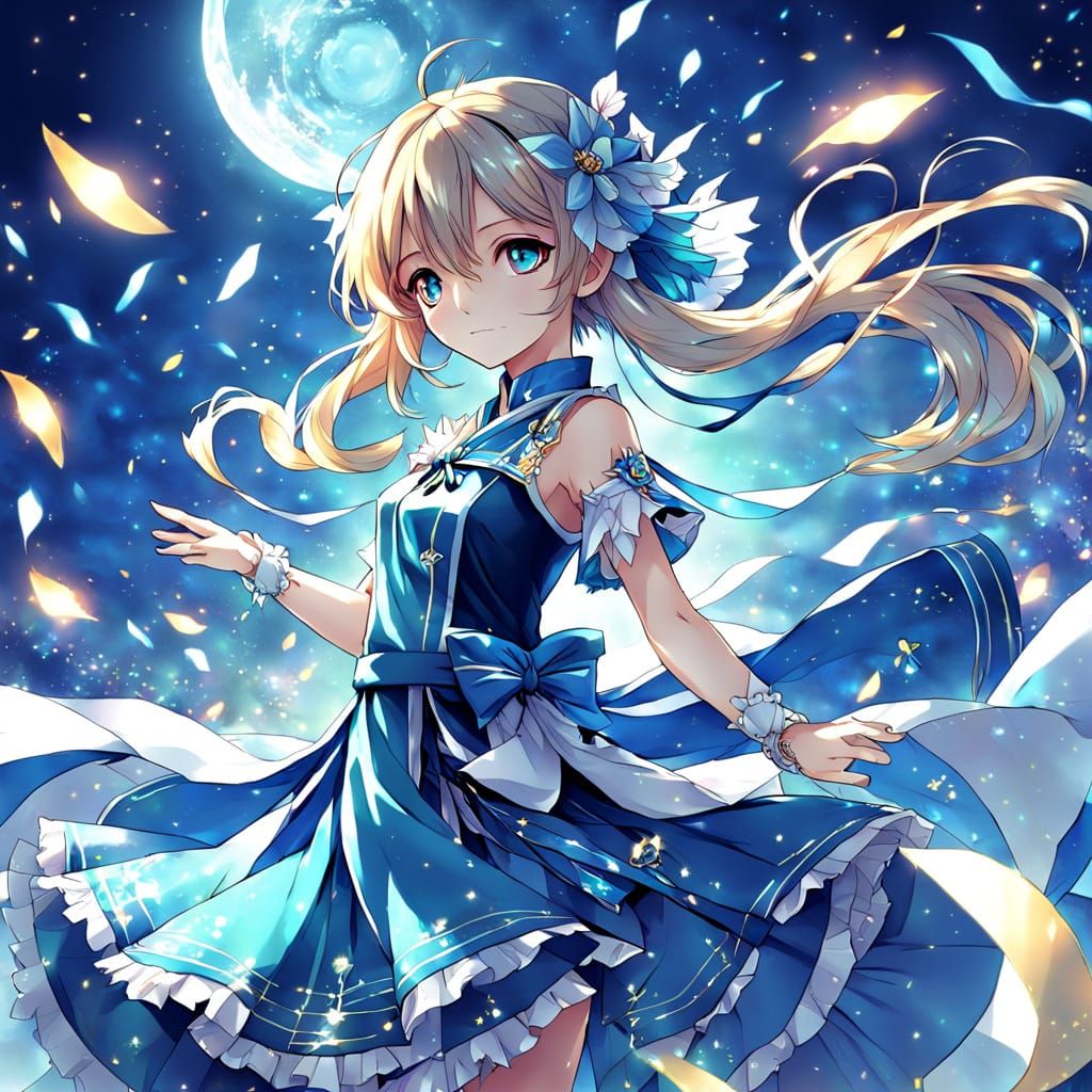 Elegant Anime Luminary in Manga Style