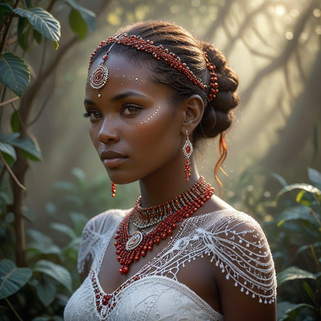 Samburu Goddess in Whimsical Beaded Regalia