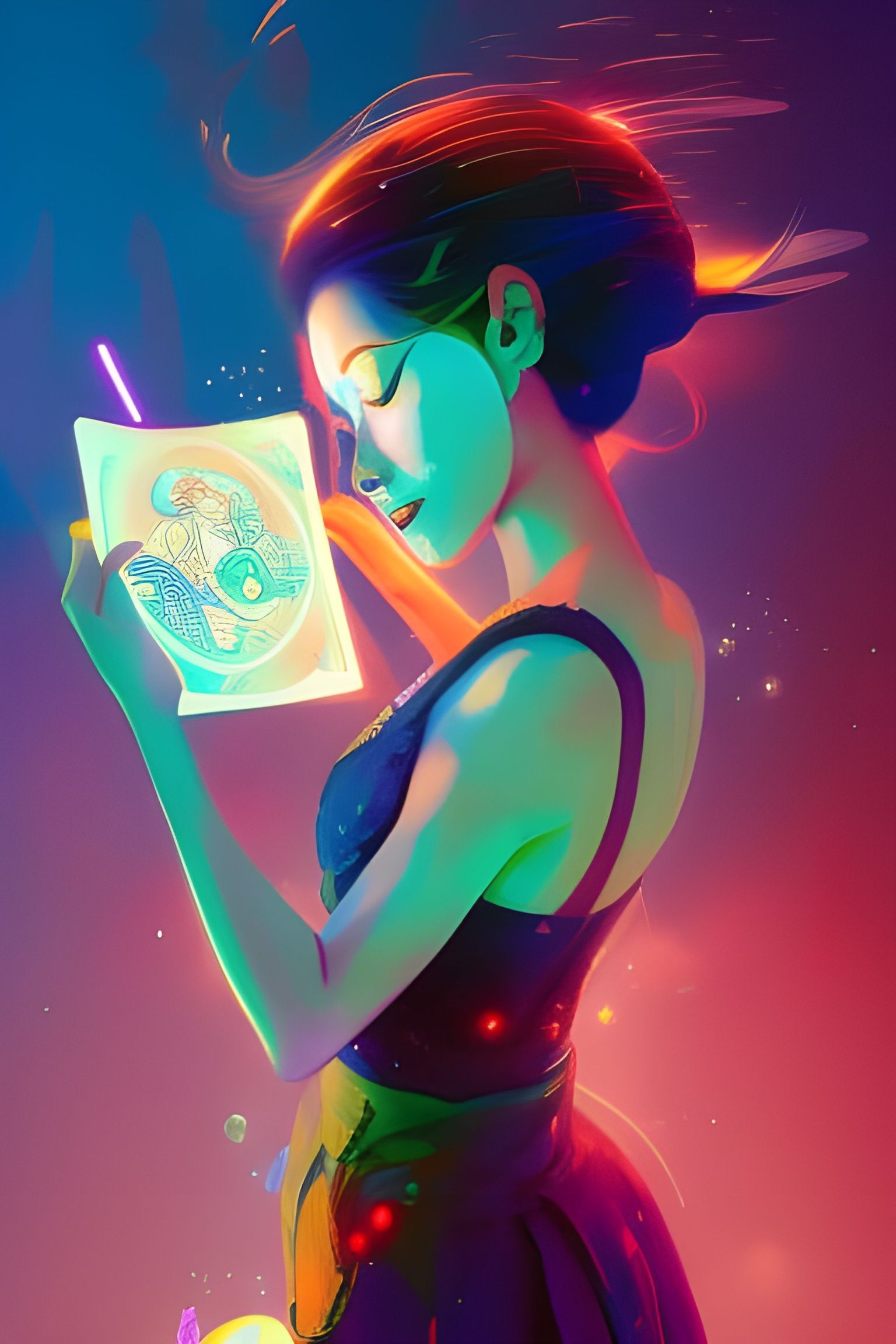 Magician Performing Miraculous Magic: Digital Illustration