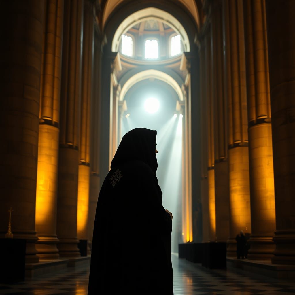 Majestic Chanter in Byzantine Cathedral