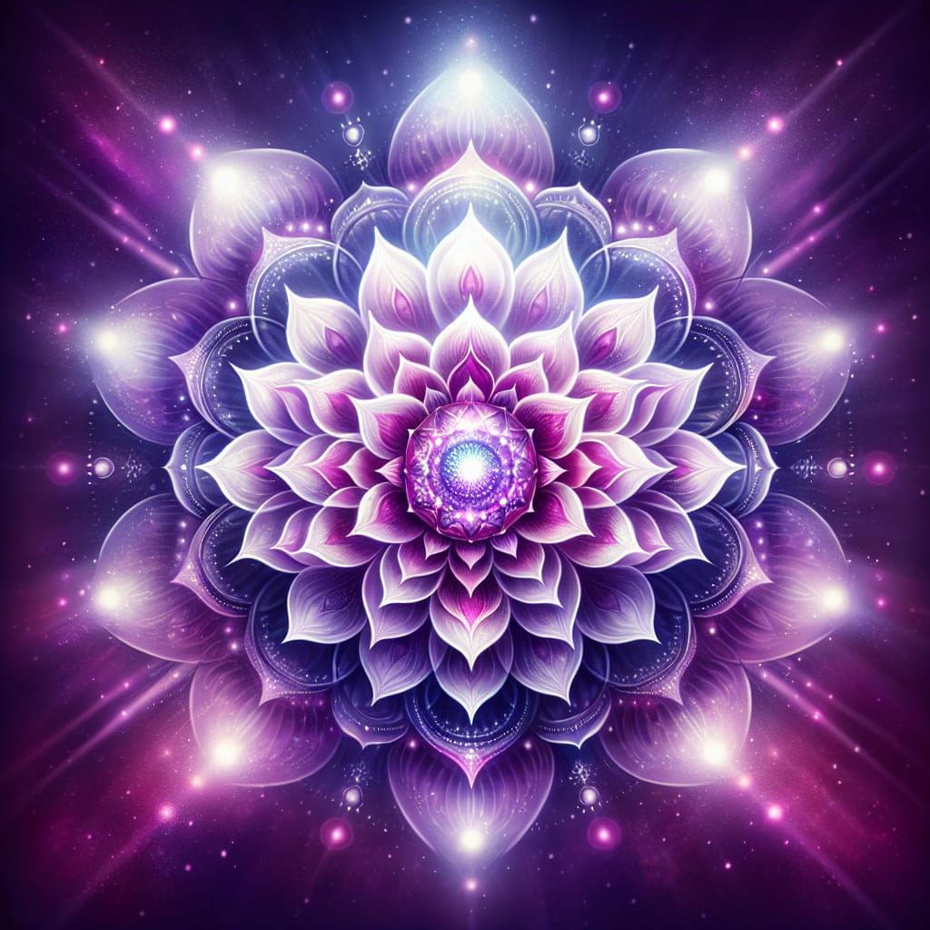 Crown Chakra: Sahasrara Lotus in Violet and White