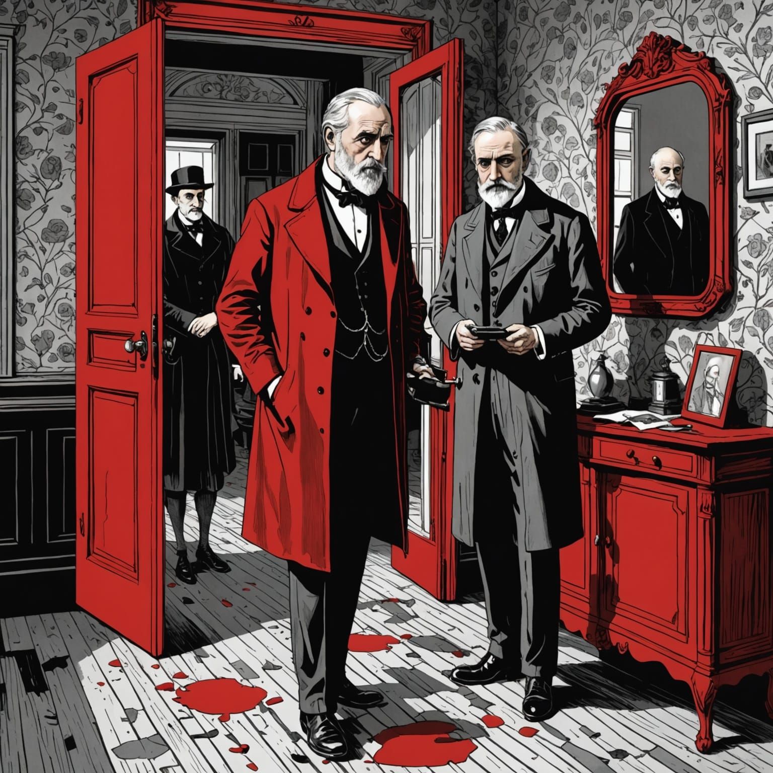 Gorey-esque Murder Mystery Scene