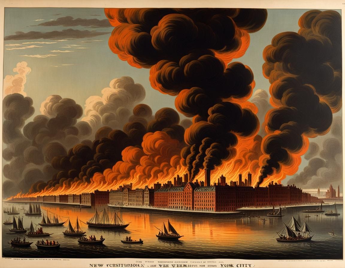 Fiery Apocalyptic Destruction of Victorian New York
