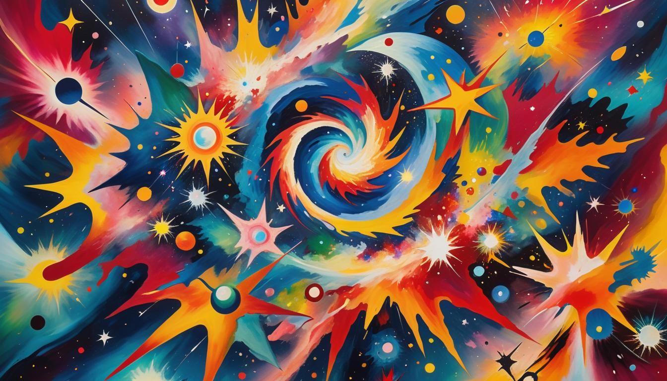 Abstract Expressionist Star Cluster in Plasma Maelstrom