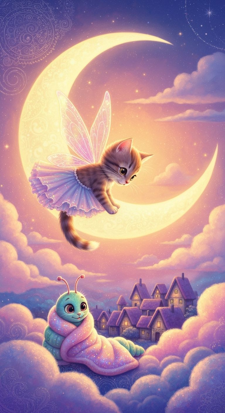 Magical Fairy Kitten Guardian of Sleeping Village