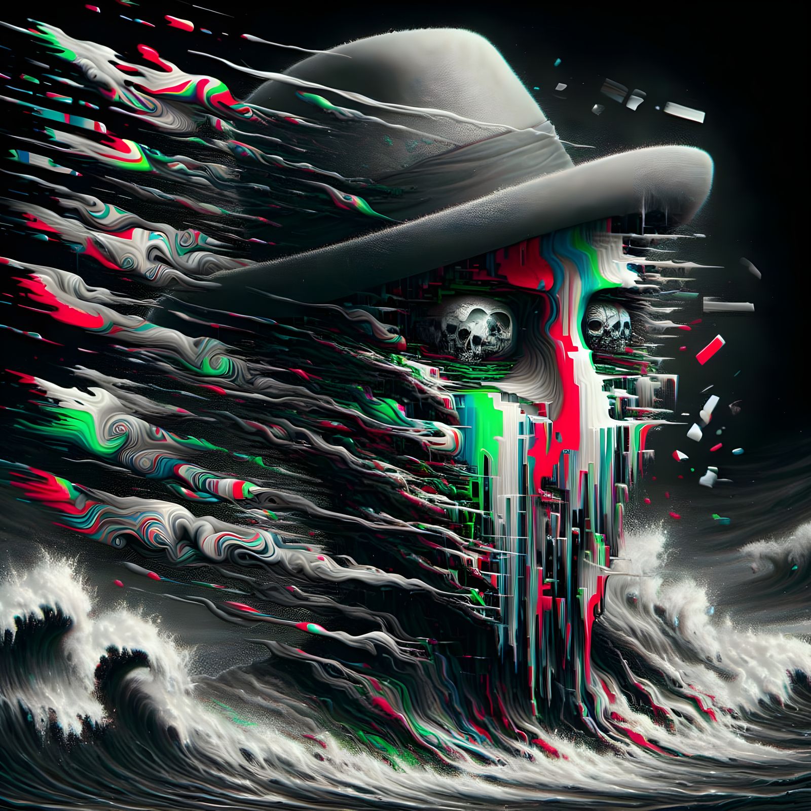 Elegant Chaos Unfolds in Cyberpunk Haze